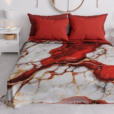 PETTI Artigiani Italiani Spring-Summer Double Bedspread Light Blanket Double Bed Sheet Red Marble 100% Made in Italy PETTI Artigiani Italiani Spring-Summer Double Bedspread Light Blanket Double Bed Sheet Red Marble 100% Made in Italy