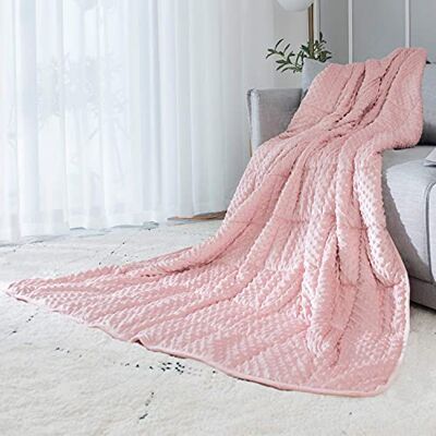 ALANSMA Reversible Weighted Blanket for All Season, Luxury Velvet, Warm and Cool, Adult Kids 7Lb Weighted Blanket, Enjoy Sleeping Anywhere(Pink,7Lb) ALANSMA Reversible Weighted Blanket for All Season, Luxury Velvet, Warm and Cool, Adult Kids 7Lb Weighted Blanket, Enjoy Sleeping Anywhere(Pink,7Lb)
