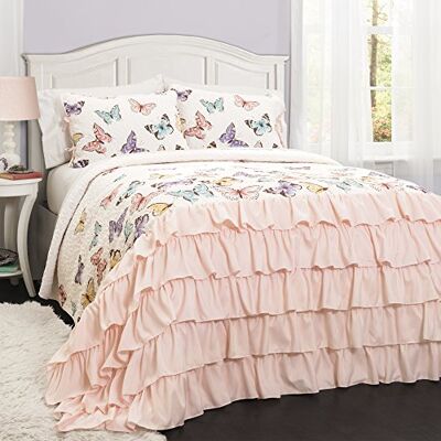 Lush Decor Cute Quilted Bedspread (Full/Queen), Polyester, Pink Lush Decor Cute Quilted Bedspread (Full/Queen), Polyester, Pink