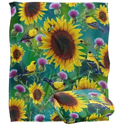 LOGOVISION Jq Licensing Jg-Jp Sunflowers And Songbirds Pattern Silky Touch Super Soft Throw Blanket 152 X 127 Cm LOGOVISION Jq Licensing Jg-Jp Sunflowers And Songbirds Pattern Silky Touch Super Soft Throw Blanket 152 X 127 Cm