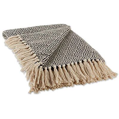 DII Diamond Throw Collection Cotton Woven, 50x60, Black DII Diamond Throw Collection Cotton Woven, 50x60, Black