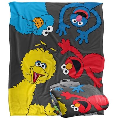 LOGOVISION Sesame Street Blanket, 152 x 127 cm Characters All Around Silky Touch Super Soft Throw Blanket LOGOVISION Sesame Street Blanket, 152 x 127 cm Characters All Around Silky Touch Super Soft Throw Blanket