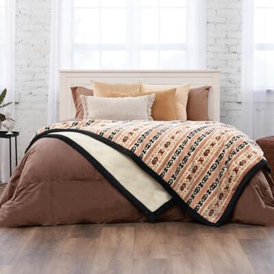 Northwest Ashford Home Cozy Ultimate Plush Throw Blanket, Chimayo Stripe Queen Size 90 x 90 inches Northwest Ashford Home Cozy Ultimate Plush Throw Blanket, Chimayo Stripe Queen Size 90 x 90 inches