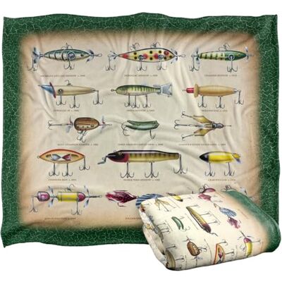 LOGOVISION Jq Licensing Antique Flyfishing Lure Panel Silky Touch Super Soft Throw Blanket 152 X 127 Cm LOGOVISION Jq Licensing Antique Flyfishing Lure Panel Silky Touch Super Soft Throw Blanket 152 X 127 Cm