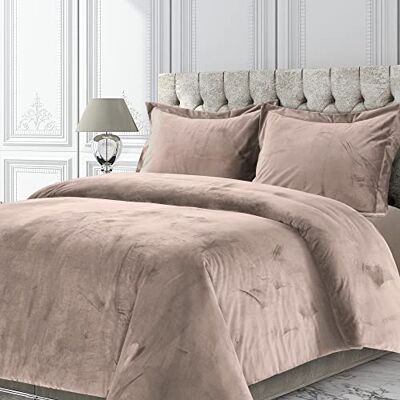 Tribeca Living VENICEDUVET Venice Velvet Oversized Solid Duvet Set, Twin, Taupe Tribeca Living VENICEDUVET Venice Velvet Oversized Solid Duvet Set, Twin, Taupe