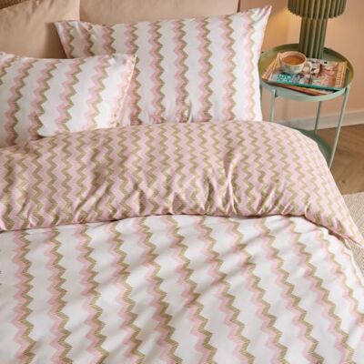 furn. Duvet Day Izzie Duvet Cover Set – Reversible Ultra Soft Bold Zig Zag Striped Bedding Set (Green/Pink King) furn. Duvet Day Izzie Duvet Cover Set – Reversible Ultra Soft Bold Zig Zag Striped Bedding Set (Green/Pink King)