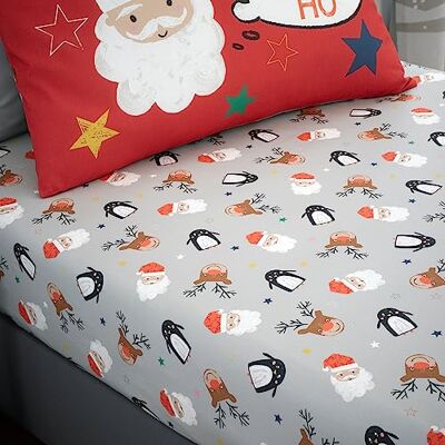 Bedlam Ho Ho Ho Easycare 25cm Fitted Bed Sheet - bed sheet Bedlam Ho Ho Ho Easycare 25cm Fitted Bed Sheet - bed sheet