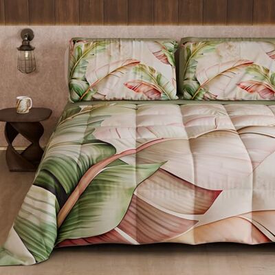 PETTI Artigiani Italiani Winter Quilt, Winter Duvet, Double Sided Quilt, Solid Colour and Digital Floral Print 25 191, 100% Microfibre, Made in Italy PETTI Artigiani Italiani Winter Quilt, Winter Duvet, Double Sided Quilt, Solid Colour and Digital Floral Print 25 191, 100% Microfibre, Made in Italy