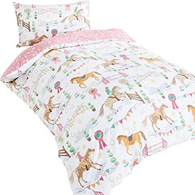 Kids Club Horses Animals Girls Single Quilt Duvet Cover & Pillowcase Bedding Bed Set New, Pink Kids Club Horses Animals Girls Single Quilt Duvet Cover & Pillowcase Bedding Bed Set New, Pink