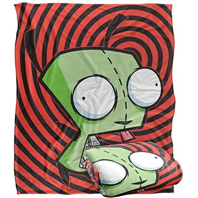 LOGOVISION Invader Zim Gir Spiral Silky Touch Super Soft Throw Blanket 152 X 127 cm, White LOGOVISION Invader Zim Gir Spiral Silky Touch Super Soft Throw Blanket 152 X 127 cm, White