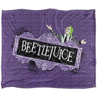 BEETLEJUICE Logo Silky Touch Super Soft Throw Blanket 152 X 127 cm, White BEETLEJUICE Logo Silky Touch Super Soft Throw Blanket 152 X 127 cm, White