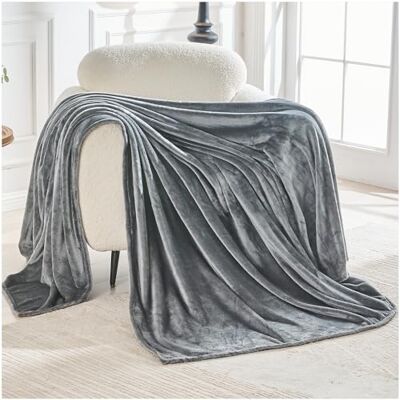 GC GAVENO CAVAILIA Sherpa Fleece Throw Blanket Single 130X150 Cm Flannel Plain Blankets Charcoal GC GAVENO CAVAILIA Sherpa Fleece Throw Blanket Single 130X150 Cm Flannel Plain Blankets Charcoal