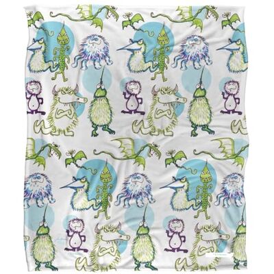 Jim Henson Signature Collection Monster Doodles Silky Touch Super Soft Throw Blanket 152 X 127 cm, White Jim Henson Signature Collection Monster Doodles Silky Touch Super Soft Throw Blanket 152 X 127 cm, White