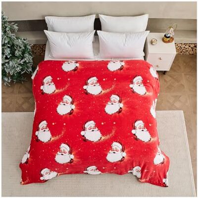 GC GAVENO CAVAILIA Sherpa Warm & Cosy Christmas Sofa Gift Bed Blanket Flannel Fleece Xmas Throw 170 x 230 Cm Fluffy Lightweight Santa Claus Throws for Couch Multi GC GAVENO CAVAILIA Sherpa Warm & Cosy Christmas Sofa Gift Bed Blanket Flannel Fleece Xmas Throw 170 x 230 Cm Fluffy Lightweight Santa Claus Throws for Couch Multi