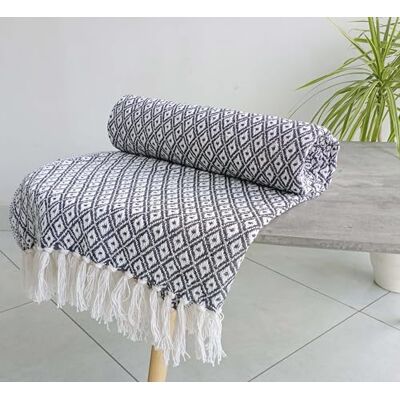 Rapport Home Eden 100% Recycled Cotton Throw 178 x 254cm Charcoal Rapport Home Eden 100% Recycled Cotton Throw 178 x 254cm Charcoal