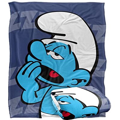 LOGOVISION The Smurfs Lazy Silky Touch Super Soft Throw Blanket 152 X 127 cm, White LOGOVISION The Smurfs Lazy Silky Touch Super Soft Throw Blanket 152 X 127 cm, White