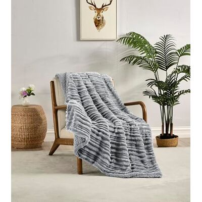 Miracle Home . Fleece Blanket Reversible Microfiber Zircon Velvet Flannel and Sherpa 280GSM-180GSM, Soft, Warm and Lightweight, Machine Washable, 130 X 160, Grey Miracle Home . Fleece Blanket Reversible Microfiber Zircon Velvet Flannel and Sherpa 280GSM-180GSM, Soft, Warm and Lightweight, Machine Washable, 130 X 160, Grey