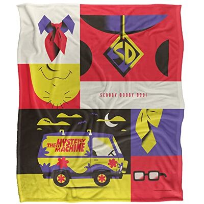 WB 100 Scooby-Doo Icons Silky Touch Super Soft Throw Blanket 152 X 127 cm, White WB 100 Scooby-Doo Icons Silky Touch Super Soft Throw Blanket 152 X 127 cm, White