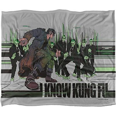 WB 100 Matrix I Know Kung Fu Silky Touch Super Soft Throw Blanket 152 X 127 cm, White WB 100 Matrix I Know Kung Fu Silky Touch Super Soft Throw Blanket 152 X 127 cm, White
