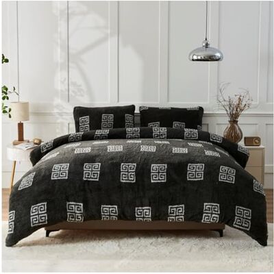 GC GAVENO CAVAILIA Fleece Bedding King Size Duvet Set Faux Fur Teddy Duvet Cover Warm, Soft Greek Bedding & Linen Breathable Fluffy Quilt Covers King & Pillow Cases (230x220 cm), Charcoal GC GAVENO CAVAILIA Fleece Bedding King Size Duvet Set Faux Fur Teddy Duvet Cover Warm, Soft Greek Bedding & Linen Breathable Fluffy Quilt Covers King & Pillow Cases (230x220 cm), Charcoal