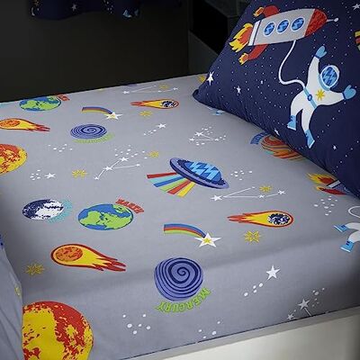 Catherine Lansfield Lost In Space Junior Fitted Sheet Grey Catherine Lansfield Lost In Space Junior Fitted Sheet Grey