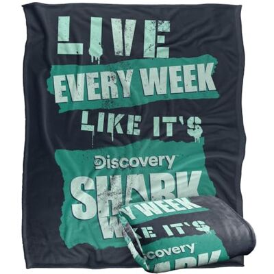LOGOVISION SHARK WEEK: TELEVISION SERIES Blanket, 152 x 127 cm Live Every Week Silky Touch Super Soft Throw Blanket LOGOVISION SHARK WEEK: TELEVISION SERIES Blanket, 152 x 127 cm Live Every Week Silky Touch Super Soft Throw Blanket