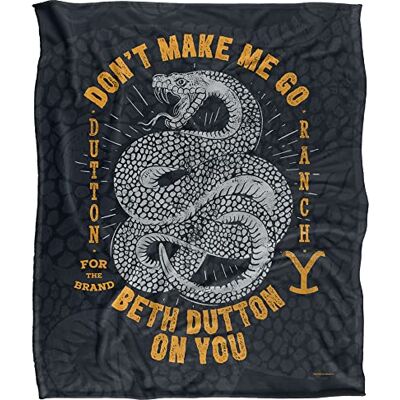 LOGOVISION Yellowstone Beth Dutton Snake Silky Touch Super Soft Throw Blanket 152 X 127 cm, White LOGOVISION Yellowstone Beth Dutton Snake Silky Touch Super Soft Throw Blanket 152 X 127 cm, White