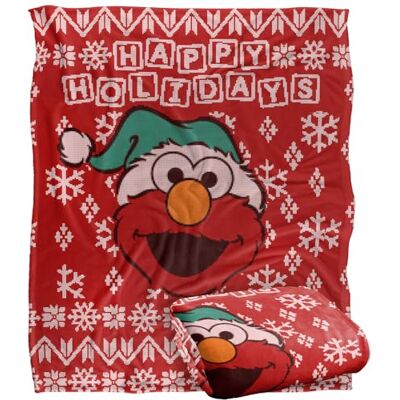 LOGOVISION Sesame Street Elmo Ugly Christmas Sweater Silky Touch Super Soft Throw Blanket 152 X 127 Cm LOGOVISION Sesame Street Elmo Ugly Christmas Sweater Silky Touch Super Soft Throw Blanket 152 X 127 Cm