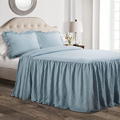 Lush Decor Ruffle Skirt Bedspread, Polyester, Lake Blue, Queen Lush Decor Ruffle Skirt Bedspread, Polyester, Lake Blue, Queen