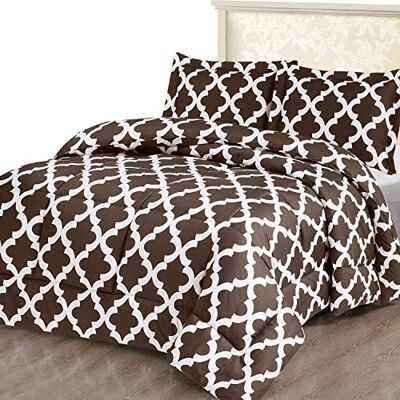 ComfyWell Double Duvet Set Printed Duvet Cover Sets Quilt Cover Double Size Bed with 2 Pillowcases Zipper Closure-Ultra Soft Brushed Microfiber. (Double(200x200cm), Chocolate Brown) ComfyWell Double Duvet Set Printed Duvet Cover Sets Quilt Cover Double Size Bed with 2 Pillowcases Zipper Closure-Ultra Soft Brushed Microfiber. (Double(200x200cm), Chocolate Brown)