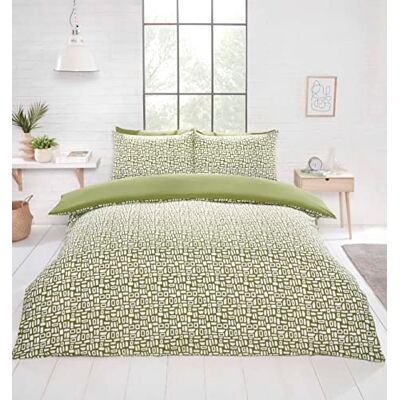 Rapport Pebbles Geo Quilt Cover - Single, Green Blue Rapport Pebbles Geo Quilt Cover - Single, Green Blue