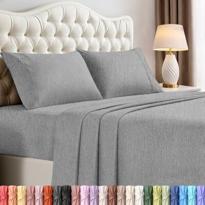 Utopia Bedding Queen Bed Sheets Set 4 Piece Bedding Brushed Microfiber Shrinkage and Fade Resistant Easy Care (Queen, Heather Grey) Utopia Bedding Queen Bed Sheets Set 4 Piece Bedding Brushed Microfiber Shrinkage and Fade Resistant Easy Care (Queen, Heather Grey)