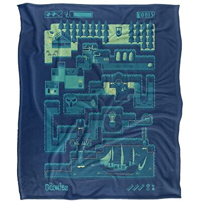 WB 100 Goonies 8 Bit Silky Touch Super Soft Throw Blanket 152 X 127 cm, White WB 100 Goonies 8 Bit Silky Touch Super Soft Throw Blanket 152 X 127 cm, White