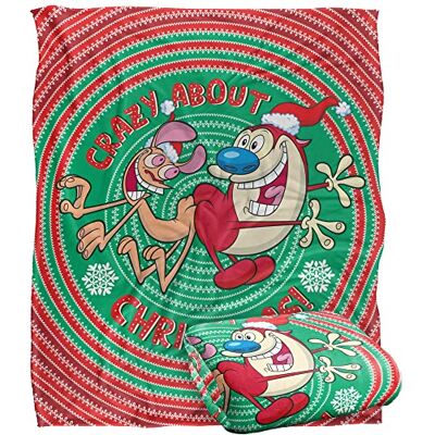 LOGOVISION Ren and Stimpy Crazy Christmas Silky Touch Super Soft Throw Blanket 152 X 127 cm, White LOGOVISION Ren and Stimpy Crazy Christmas Silky Touch Super Soft Throw Blanket 152 X 127 cm, White