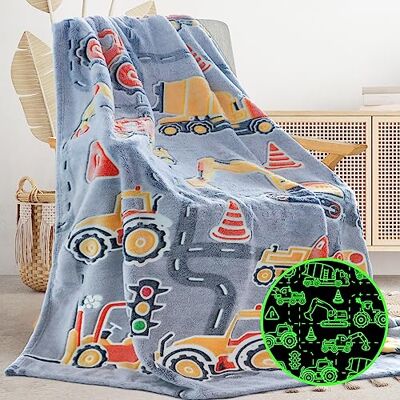 Gitrat Glow in The Dark Blanket Easter Gifts for Kids Fuzzy Cozy Warm Soft Fleece Glowing Tractor Blankets for Bed Sofa Couch Unique Gifts Construction Truck Throw Blanket for Boys Teens 50"×60 Gitrat Glow in The Dark Blanket Easter Gifts for Kids Fuzzy Cozy Warm Soft Fleece Glowing Tractor Blankets for Bed Sofa Couch Unique Gifts Construction Truck Throw Blanket for Boys Teens 50"×60
