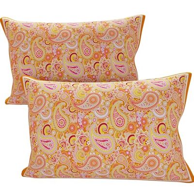 PETTI Artigiani Italiani Bed Pillowcases, Pair of Pillowcases 50 x 80 cm, Pillow Case, Hypoallergenic Microfibre Pillowcases, Made in Italy, Paisley Orange Pillowcases PETTI Artigiani Italiani Bed Pillowcases, Pair of Pillowcases 50 x 80 cm, Pillow Case, Hypoallergenic Microfibre Pillowcases, Made in Italy, Paisley Orange Pillowcases