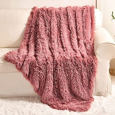 YUSOKI Super Soft Plush Faux Fur Blanket 50" x 60",Fluffy Cozy Comfy Furry Warm Throw Blanket Sherpa Fuzzy Fleece Thick Lightweight Blanket for Bed Chair Sofa Couch Bedroom(Pink, Throw50 x 60") YUSOKI Super Soft Plush Faux Fur Blanket 50" x 60",Fluffy Cozy Comfy Furry Warm Throw Blanket Sherpa Fuzzy Fleece Thick Lightweight Blanket for Bed Chair Sofa Couch Bedroom(Pink, Throw50 x 60")