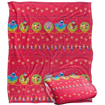LOGOVISION Sesame Street Furry Friends Forever Wreath Pattern Silky Touch Super Soft Throw Blanket 152 X 127 cm, White LOGOVISION Sesame Street Furry Friends Forever Wreath Pattern Silky Touch Super Soft Throw Blanket 152 X 127 cm, White