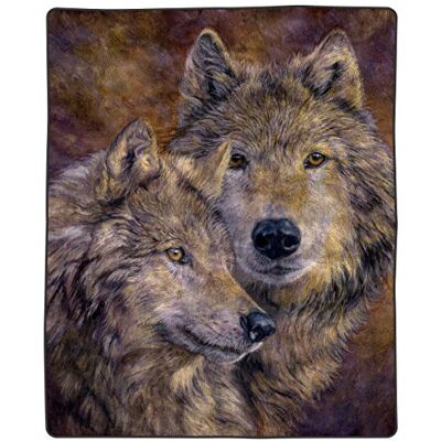 Lavish Home Wolf Blanket – 80x92-inch Printed Pair of Wolves Blanket Plush Thick 8lb Faux Mink Queen Throw Blanket for Couch, Sofa, or Bed Lavish Home Wolf Blanket – 80x92-inch Printed Pair of Wolves Blanket Plush Thick 8lb Faux Mink Queen Throw Blanket for Couch, Sofa, or Bed
