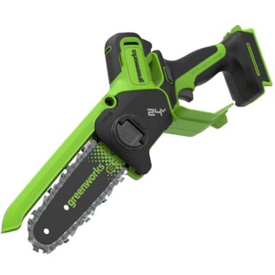 Greenworks 24V 6in Mini Chainsaw, 15cm Brushless Battery Chainsaw Cordless with Auto-Oil System, 7.8m/s Cutting Speed, Electric Saw for Tree Branches, Tool only Greenworks 24V 6in Mini Chainsaw, 15cm Brushless Battery Chainsaw Cordless with Auto-Oil System, 7.8m/s Cutting Speed, Electric Saw for Tree Branches, Tool only