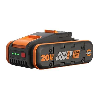 WORX WA3646 Powershare Pro Plus 20V, 4Ah, Compact and Light Battery, Compatible with all 20V, 40V, and 80V Cordless Tools, High Performance Technology, Built-in Indicator WORX WA3646 Powershare Pro Plus 20V, 4Ah, Compact and Light Battery, Compatible with all 20V, 40V, and 80V Cordless Tools, High Performance Technology, Built-in Indicator