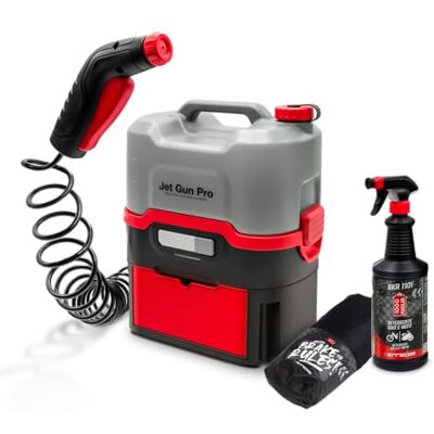 ERRECOM Cleaning Kit for Bikes: JET GUN PRO+ Portable High Pressure Cleaner with 8 L Water Tank, BKR 1101 Bike Cleaner 1 L Spray Bottle, Protective Bike Cover for Transport and Storage ERRECOM Cleaning Kit for Bikes: JET GUN PRO+ Portable High Pressure Cleaner with 8 L Water Tank, BKR 1101 Bike Cleaner 1 L Spray Bottle, Protective Bike Cover for Transport and Storage