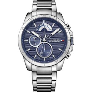 Tommy Hilfiger Analogue Multifunction Quartz Watch for Men with Silver Stainless Steel Bracelet 1791348 Tommy Hilfiger Analogue Multifunction Quartz Watch for Men with Silver Stainless Steel Bracelet 1791348