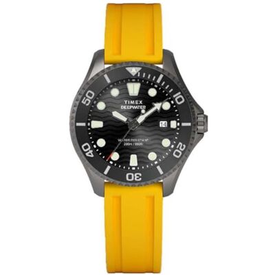 Timex Men's Analogue Quartz Watch with a Rubber Strap Deep Water Meridian Timex Men's Analogue Quartz Watch with a Rubber Strap Deep Water Meridian