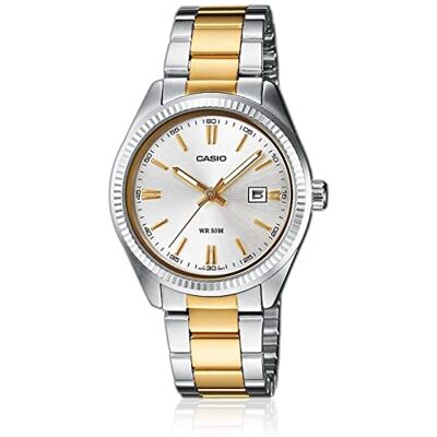 Casio Women's Analogue Quartz Watch with Stainless Steel Bracelet LTP-1302PSG-7A Casio Women's Analogue Quartz Watch with Stainless Steel Bracelet LTP-1302PSG-7A
