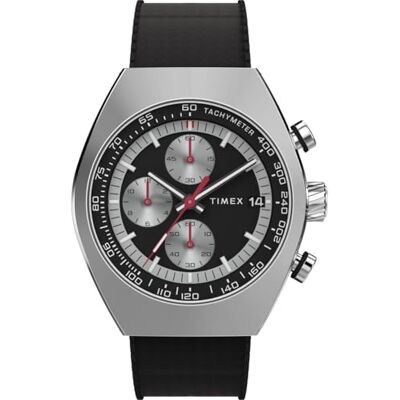 Timex Men's Legacy Tonneau Chronograph 42 mm Watch Black Synthetic Rubber Strap with Black Dial and Stainless Steel Case TW2W64500 Timex Men's Legacy Tonneau Chronograph 42 mm Watch Black Synthetic Rubber Strap with Black Dial and Stainless Steel Case TW2W64500
