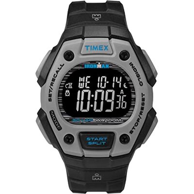 Timex Men's Ironman Classic 30 38mm Watch – Black & Gray Case Negative Display with Black Resin Strap TW2U30200 Timex Men's Ironman Classic 30 38mm Watch – Black & Gray Case Negative Display with Black Resin Strap TW2U30200