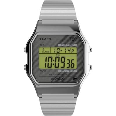 Timex Unisex T80 34 mm Watch Stainless Steel Stainless Steel Expansion Band Digital Dial Silver-Tone Case TW2R79100 Timex Unisex T80 34 mm Watch Stainless Steel Stainless Steel Expansion Band Digital Dial Silver-Tone Case TW2R79100