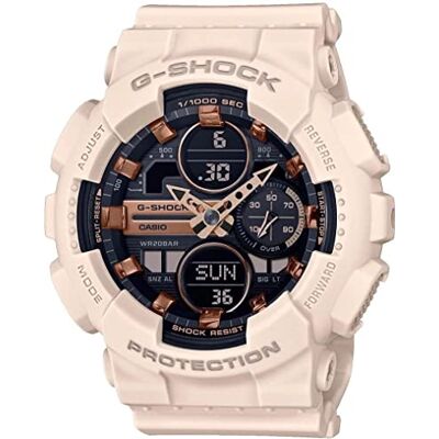 Casio Unisex 49.00mm Quartz Watch with Black Analogue Digital dial and Nude Plastic/Resin Strap Strap GMA-S140M-4AER Casio Unisex 49.00mm Quartz Watch with Black Analogue Digital dial and Nude Plastic/Resin Strap Strap GMA-S140M-4AER