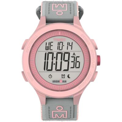 Timex Women's Ironman Training 42 mm Watch Gray Elastic Fabric Fastwrap Digital Dial Pink Case TW5M64200 Timex Women's Ironman Training 42 mm Watch Gray Elastic Fabric Fastwrap Digital Dial Pink Case TW5M64200